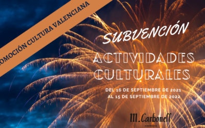 Subvenciones para la organización de actividades culturales y artísticas – Promoción de Cultura Valenciana